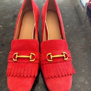 Boden red suede pumps - brand new never worn!